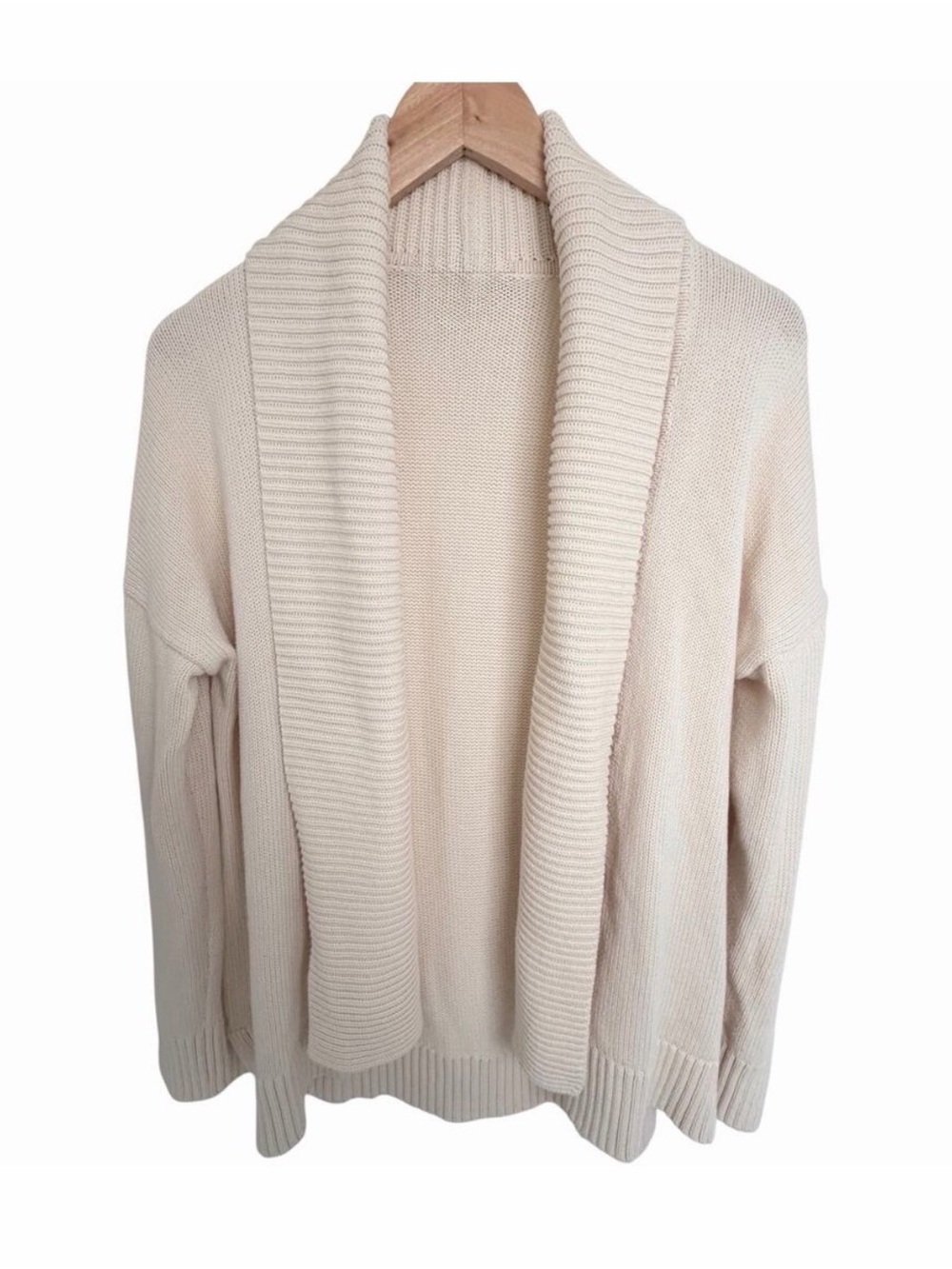 J. Crew Size Small Cream 100% Cotton Cardigan Sweater Open Shawl